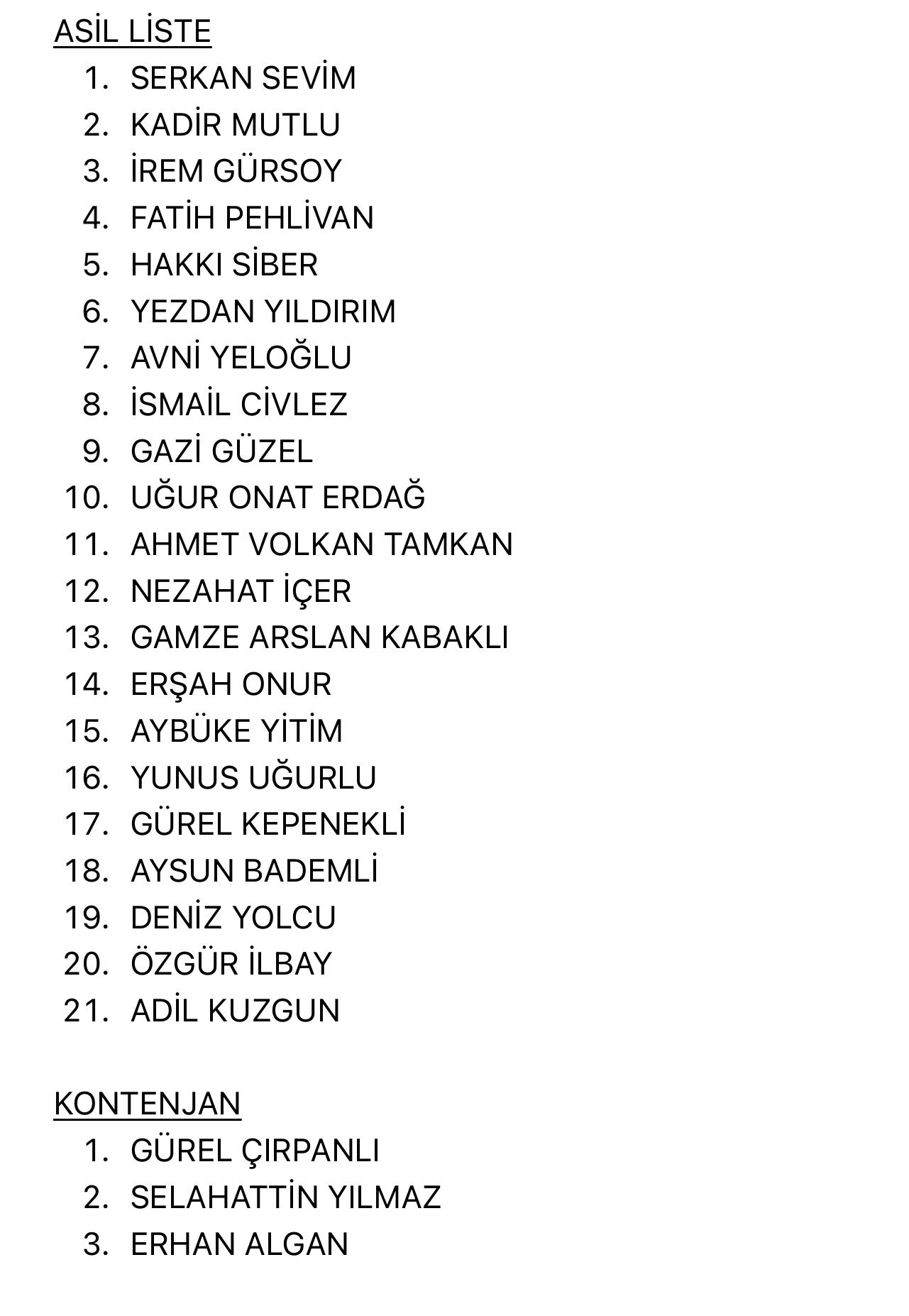 CHP Nazilli Listelerini açıkladı
