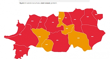 Aydın’da Bazı ilçeler kırmızıya döndü