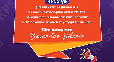 DİDİM BELEDİYESİ’NDEN KPSS’YE GİRECEKLER İÇİN ÜCRETSİZ OTOBÜS
