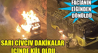 Belediye otobüsü cayır cayır yandı