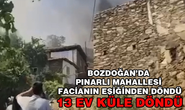 Bozdoğan’da Orman yangının da 13 Ev yandı