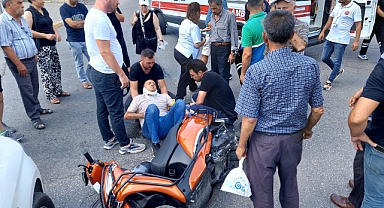 Hastane kavşağında Motosiklet ile Araç birbirine girdi