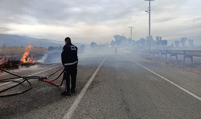 Anız Yangını Trafiği felç etti