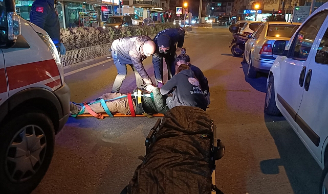 Aracını kullanırken Dengesini kaybetti yere düştü