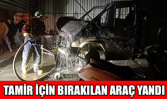 Dükkanı Kapattıktan sonra araç yanmaya başladı