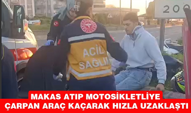 Motosikletliye çarpan araç kaçtı