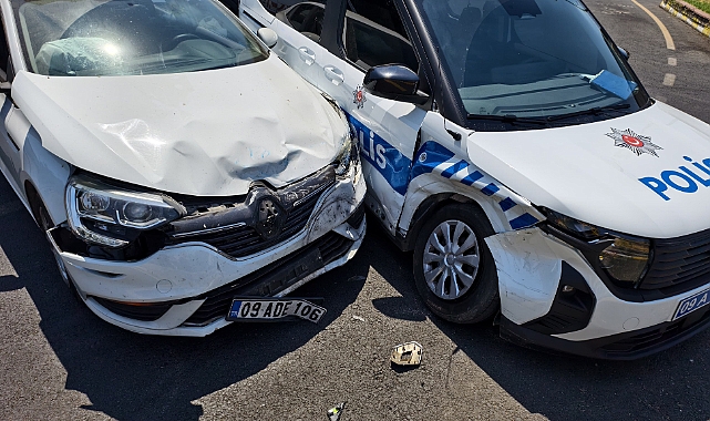 Dikkatsiz sürücü ekip otosuna çarptı