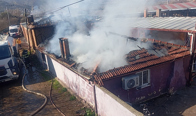 BOZDOĞAN'DA EV YANGINI İKİ BİNA KÜL OLDU