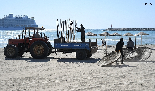 KUŞADASI PLAJLARINDA SEZON HAZIRLIĞI BAŞLADI