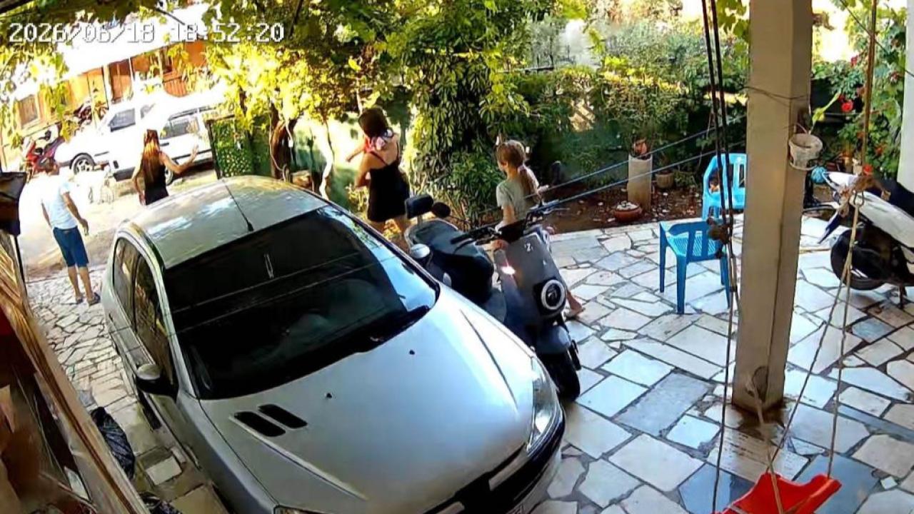 Fethiye'deki komşu dehşeti kamerada