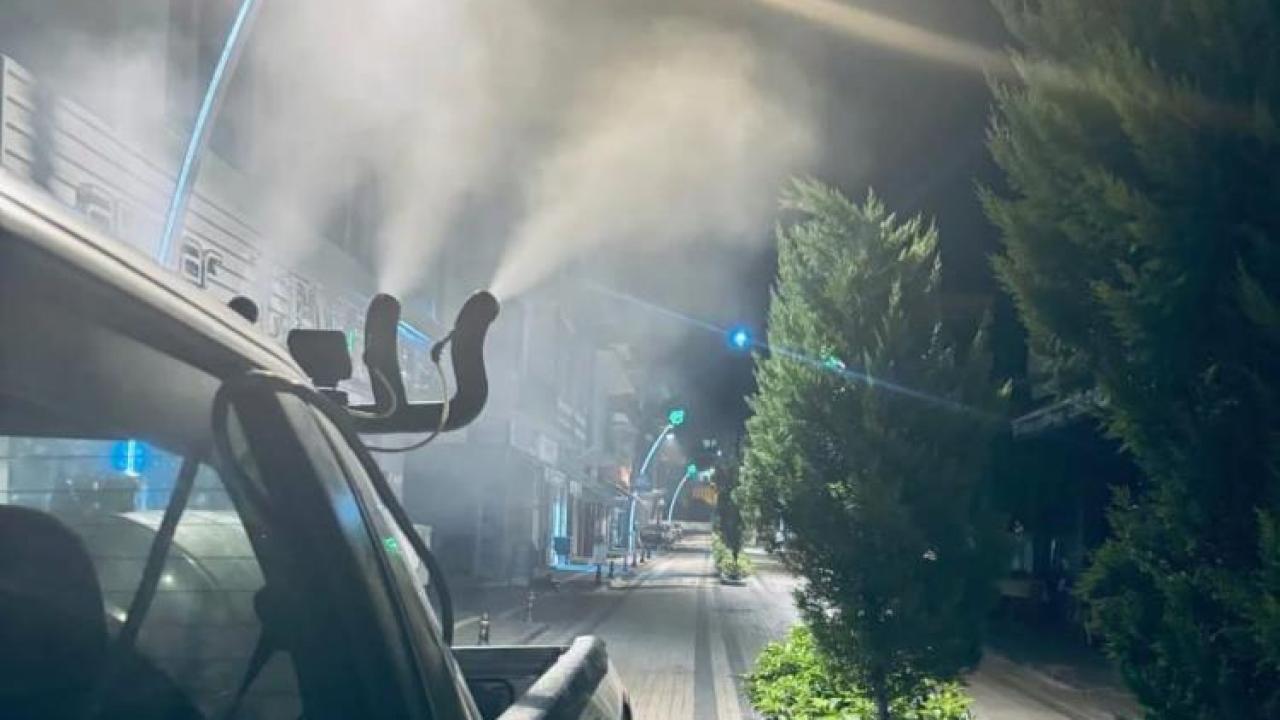 Germencik'te gece ilaçlaması sürüyor